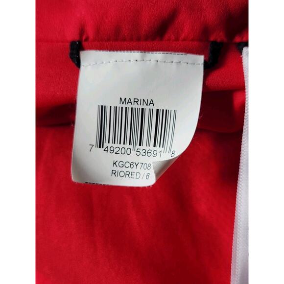 BCBGMaxazria Y2K Marina Red Mini Strapless Ruffle Hem Dress Women's Size 6 - Picture 9 of 13